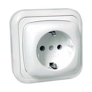 Base Enchufe Schuko Superficie 16A BLANCO