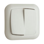 Interruptor Doble Empotrar 10A/250Vac 80x80x12mm BLANCO