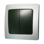 Interruptor Doble Empotrar PLATA/GRIS