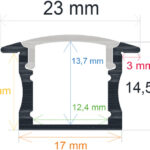 Perfil LED Empotrable 23x14,5mm Opal 2m Pladur