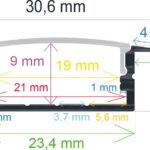 Perfil LED Empotrable 30,6x9,6mm Opal 2m