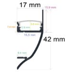 Perfil LED Opal Pared 42x17mm 2m