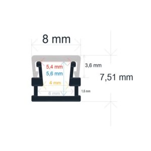 Perfil LED Superficie 8x7,50mm Opal 2m
