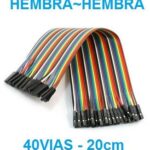 Cables DuPont Hembra - Hembra 40 vias  20 cm colores