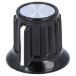 Boton de Mando con Indicador eje 6,35mm Negro 20x17mm