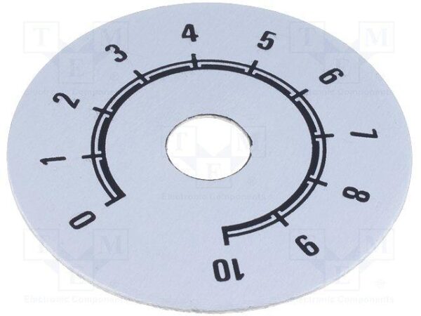 Disco Boton Mando numerado Escala 0-10 50mm PLATA