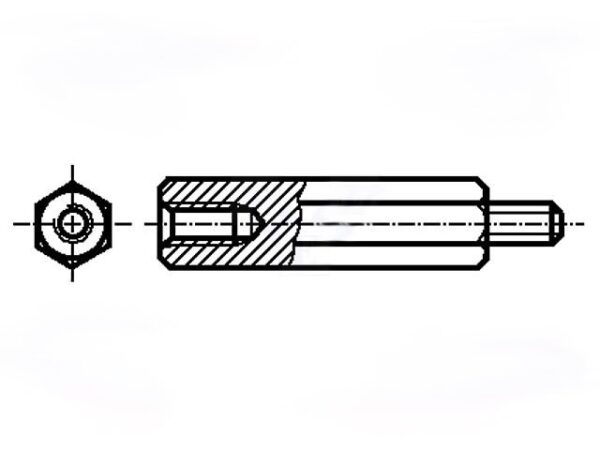 Separador Metalico Hexagonal H-M  3x10mm