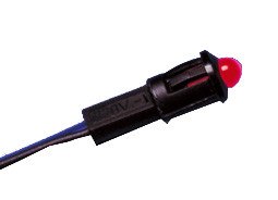 Piloto LED 5mm con Cable 24V Luminoso ROJO