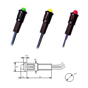 Piloto Led 5mm con Cable 220Vac Luminoso VERDE