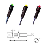 Piloto Led 5mm c/Cable 220Vac Luminoso AZUL