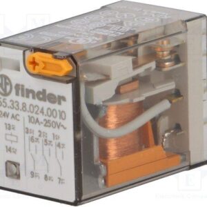 RELE FINDER 24Vac 3Ctos con Pulsador de Prueba 10A/250Vac