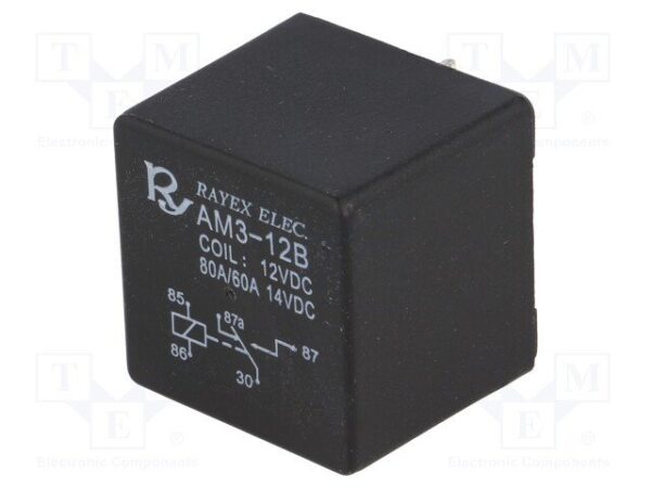 Rele COCHE 12Vdc 80A 1Cto. Conmutado Cto.Impreso