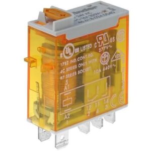 Relé 230Vac 1Cto Pulsador de prueba 16A/250Vac FINDER