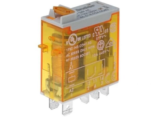 Relé 230Vac 1Cto Pulsador de prueba 16A/250Vac FINDER