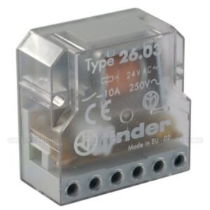 Telerruptor 24Vac 10A Ctos. NC + NA Biestable FINDER