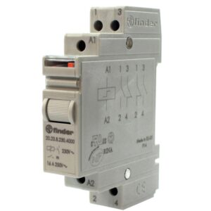 Telerruptor Bipolar 230Vac 16Amp 1NC + 1NA Carril DIN FINDER