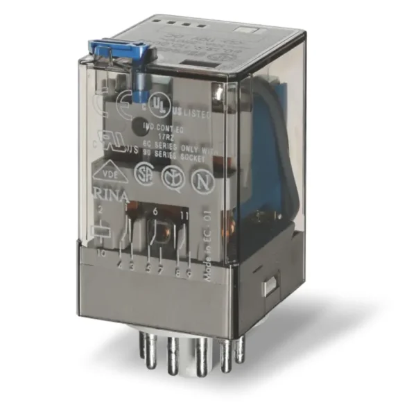 RELE 24Vdc 3Ctos Pulsador Prueba 10A/250Vac FINDER