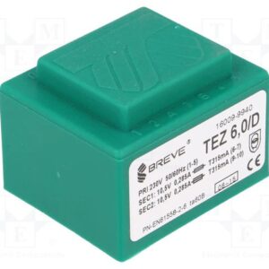 Transformador Encapsulado Salida 10,5V+10,5Vac 6VA Entrada 230V
