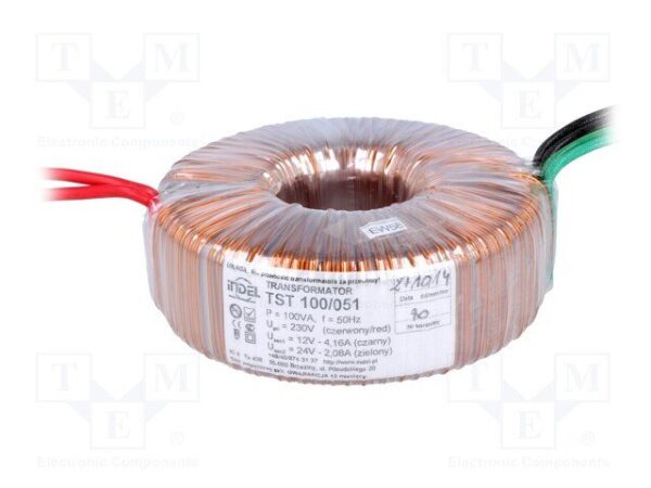 Transformador Toroidal 12V+24V 100VA Entrada 230Vac