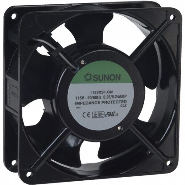 Ventilador 115Vac 120x120x38mm 20W 2 terminales Friccion