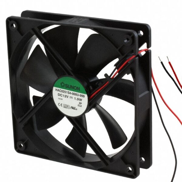Ventilador 12Vdc 120x120x25mm 1,9W 2 Cables Friccion