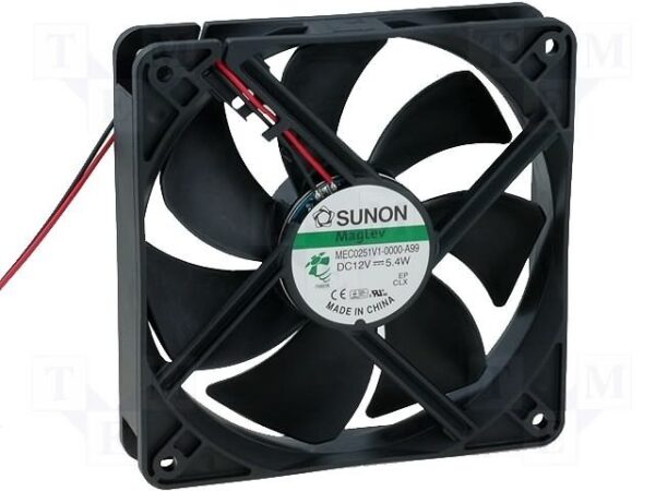 Ventilador 12Vdc 120x120x25mm 5,4W 2 Cables VAPO