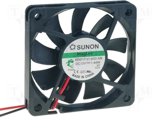 Ventilador 12Vdc 60x60x10mm 1,42W 2 cables Friccion