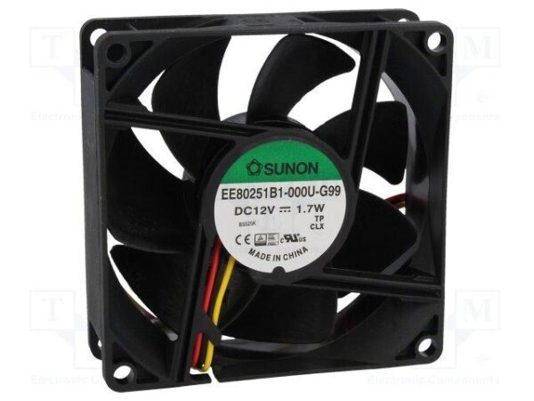 Ventilador 12Vdc 92x92x25mm 2W 3 Cables BOLAS