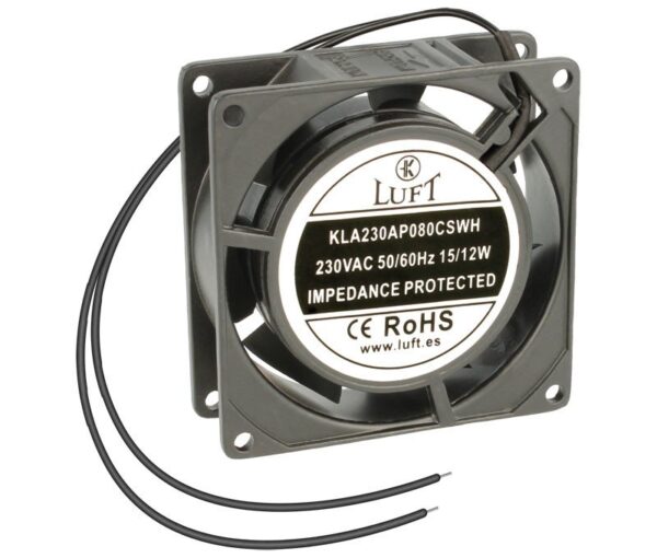 Ventilador 230Vac 80x80x25mm 16W 2 Cables  Friccion