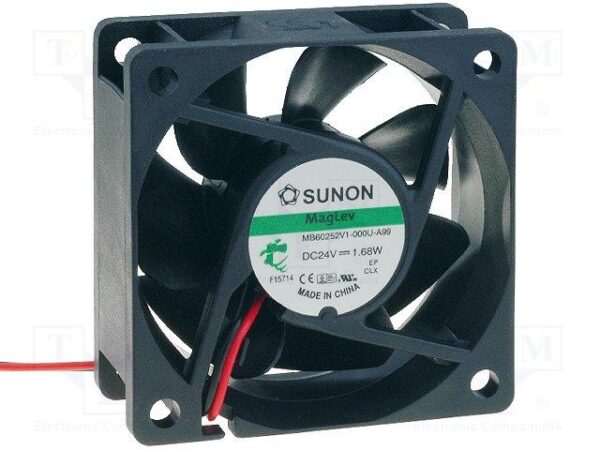 Ventilador 24Vdc 60x60x25mm 1,01W 2 Cables VAPO