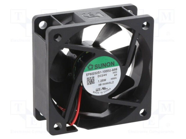 Ventilador 24Vdc 60x60x25mm 1,25W 2 Cables Friccion