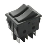 Conmutador Basculante Doble Bipolar 16A250Vac NEGRO