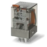 Relé 230Vac 10A/250vac 2Ctos con Pulsador de Prueba FINDER