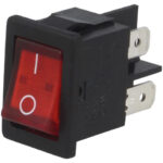 Interruptor Basculante Bipolar Luminoso ROJO Indicacion I-O