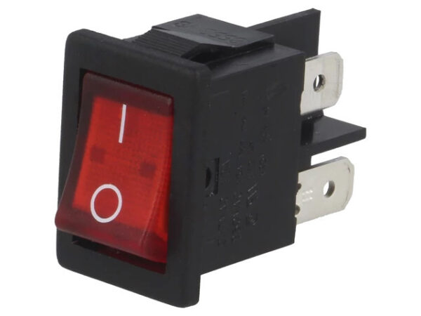 Interruptor Basculante Bipolar Luminoso ROJO Indicacion I-O