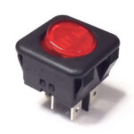 Interruptor Basculante Cuadrado luminoso Rojo 16A/250Vac