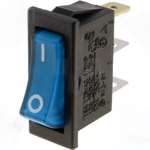 Interruptor Basculante Unipolar Luminoso AZUL OFF-ON 10A/250Vac