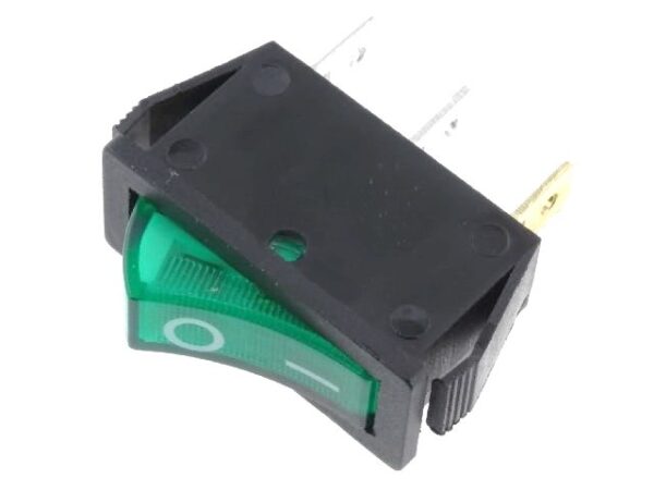 Interruptor Basculante Unipolar OFF-ON Luminoso VERDE 15A