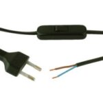 Interruptor pasante con Cable de 2metros 2A/250V color NEGRO