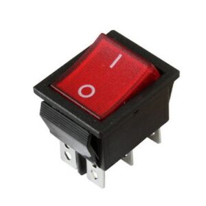 Interruptor/Conmutador Basculante 6 PIN Bipolar ON-ON Luminoso ROJO