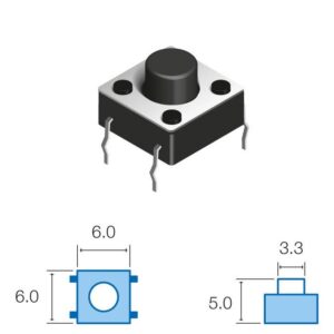 Pulsador Tacto 6x6mm Alto 5,0mm 4patas TACT-65N-F