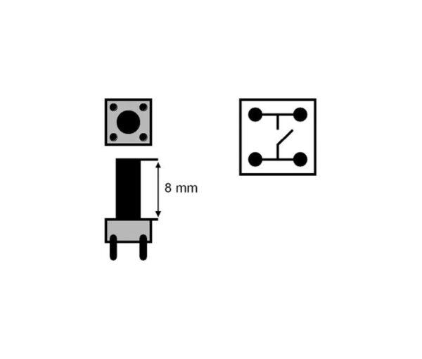 Pulsador Tacto 6x6mm Altuta total 13mm TACT-613N-F