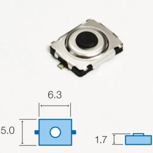 Pulsador Tacto SMD 5x6,3mm altura 1,7mm Cerrado Reposo
