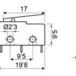 Microinterruptor Palanca 17mm 3A/250Vac ON-ON
