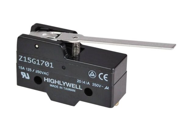 Microinterruptor con Palanca de 65mm 15A/250Vac ON-(ON)