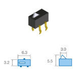 Pulsador Final de carrera 3,2x6,3mm Altura total 5,5mm
