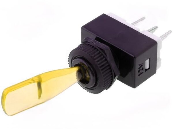 Interruptor Palanca Iluminado AMARILLO 12V 6A OFF-ON