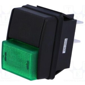 Interruptor Presion 2 pulsadores Negro/Verde 10A/250Vac OFF-ON