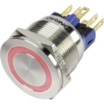 Interruptor/Pulsador Antivandalico luminoso Rojo 230V