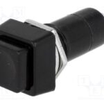 Pulsador  Presion Cuadrado OFF-(ON) 1A/250Vac Boton NEGRO